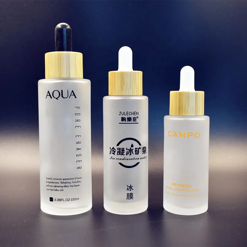 Luxury Skincare Oil - ขาย ผลิตภัณฑ์ดูแลผิวการพิมพ์หรูหราผมน้ํามันหอมระเหยโลชั่นไม้ไผ่บรรจุภัณฑ์เครื่องสําอางแก้วฝ้าขวดสเปรย์หมอกพร้อมหยด